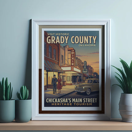 Retro Vintage Oklahoma Inspired Digital Download Wall Art