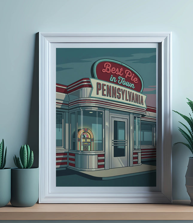 Diner sign with "Best in Town PENNSYLVANIA" above entrance.