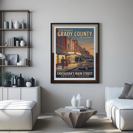 Retro Vintage Oklahoma Inspired Digital Download Wall Art