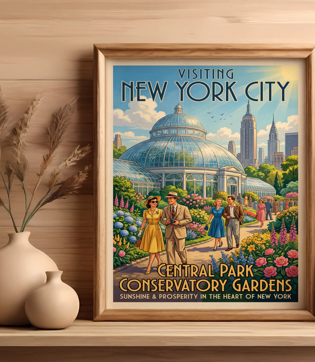 Visiting New York City Central Park Conservatory Gardens poster.