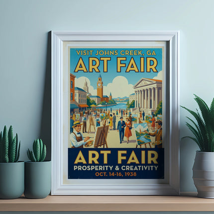 Art Fair poster for Johns Creek, GA, October 14-16, 1938.