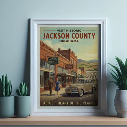 Vintage poster: Visit Jackson County, Oklahoma, Altus - Heart of the Plains.