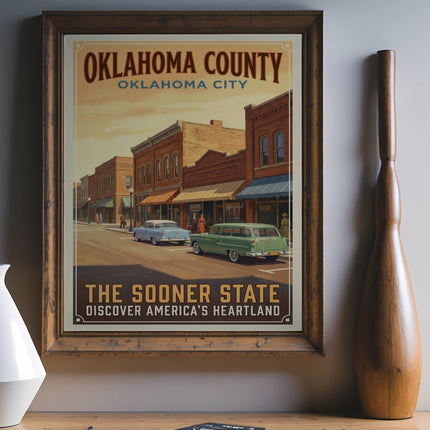 Poster: Oklahoma County, Oklahoma City, The Sooner State, Discover America's Heartland