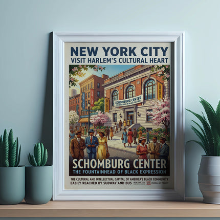 Schomburg Center poster: New York City, Harlem's cultural heart.