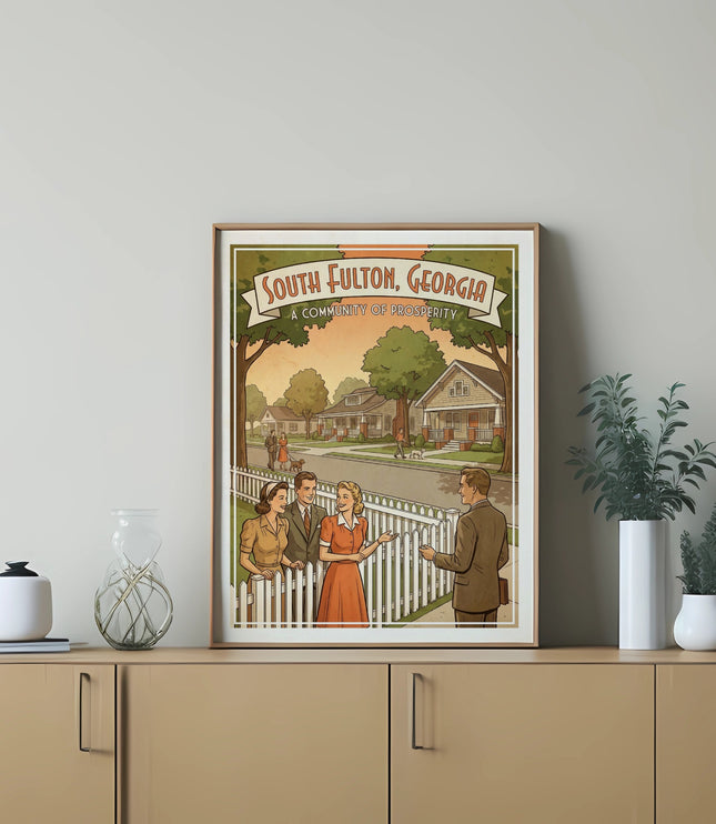 Illustration of South Fulton, Georgia titled "A Community of Prosperity."