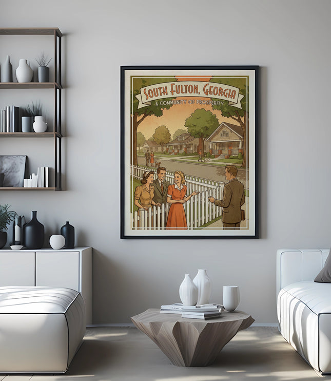 Framed art print titled "South Fulton, Georgia: A Community of Prosperity."