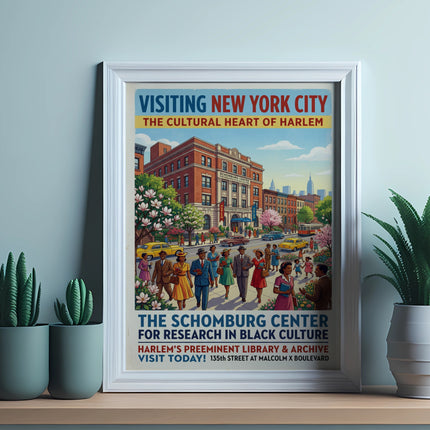 Poster for the Schomburg Center, New York City, 135th Street.