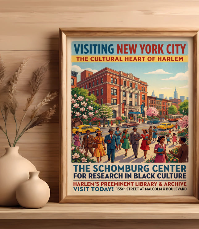 Visiting New York City, The Schomburg Center for Research in Black Culture poster.
