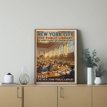 Poster for The New York Public Library, "A Sanctuary of Knowledge".