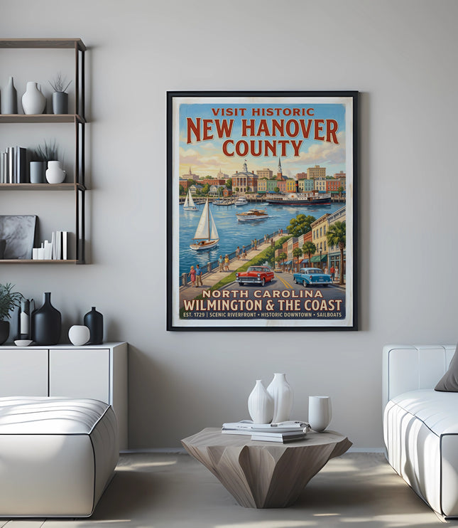 Vintage poster for New Hanover County, Wilmington and the Coast, NC.