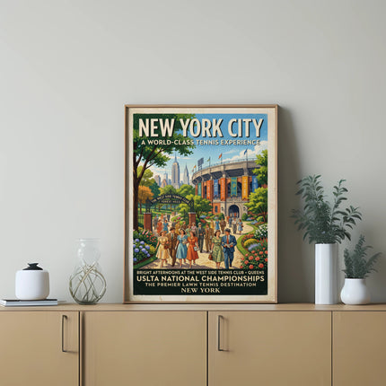 New York City tennis poster for USLTA National Championships at Forest Hills.